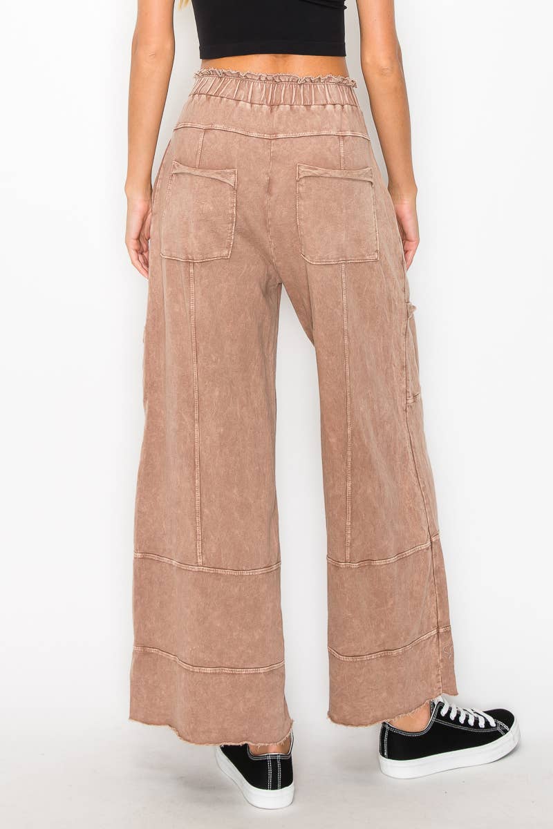 GG Mineral Wash Cargo Wide Leg Pants