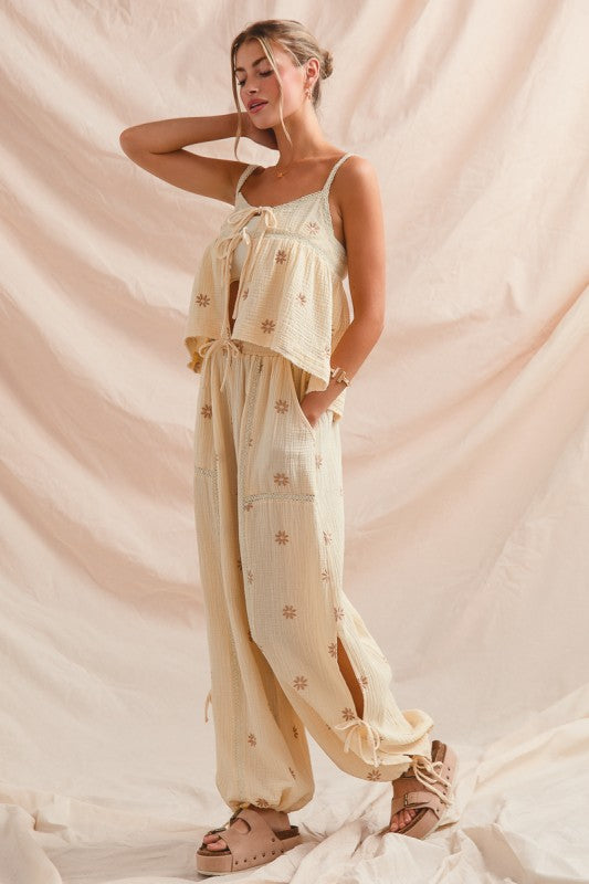 Boho Floral Crinkle Gauze Set