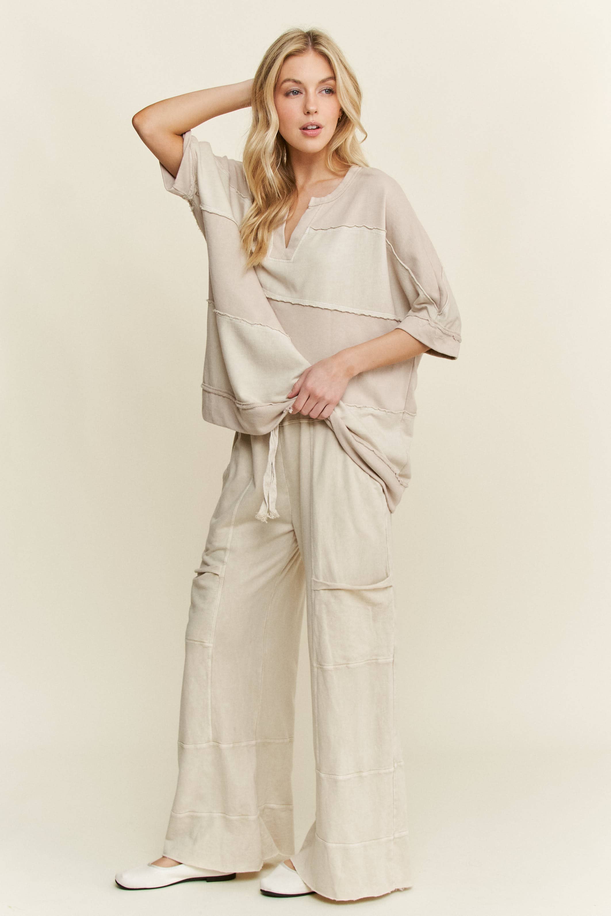 Remi Mineral Wash Wide Leg Cropped Pant