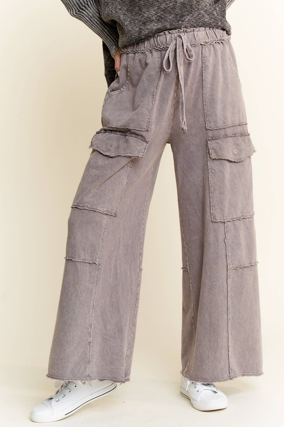 GG Mineral Wash Pocket Wide Leg Pants