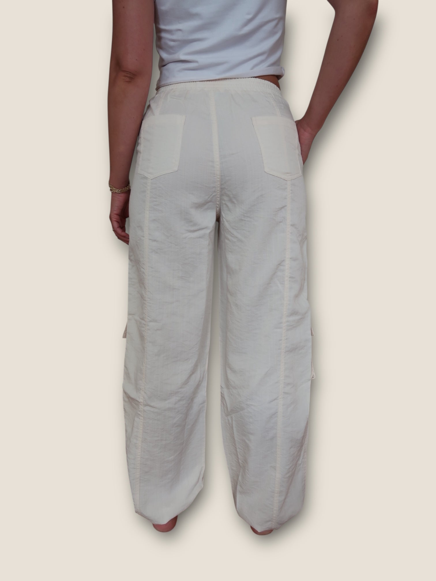Sofia High Waisted Solid Woven Cargo Pants
