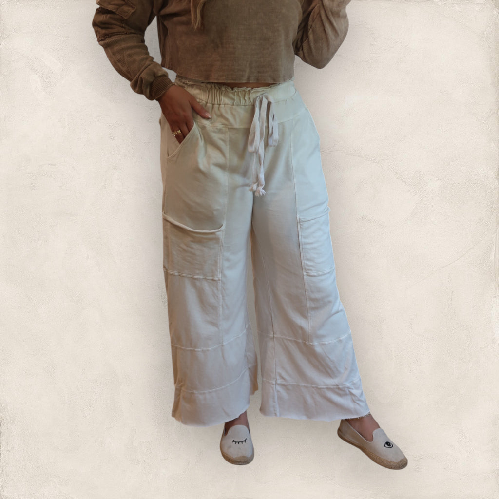 Remi Mineral Wash Wide Leg Cropped Pant
