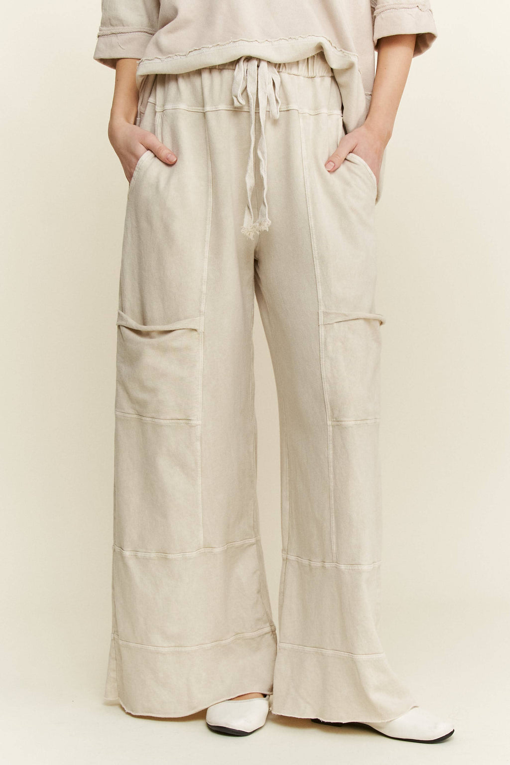 Remi Mineral Wash Wide Leg Cropped Pant
