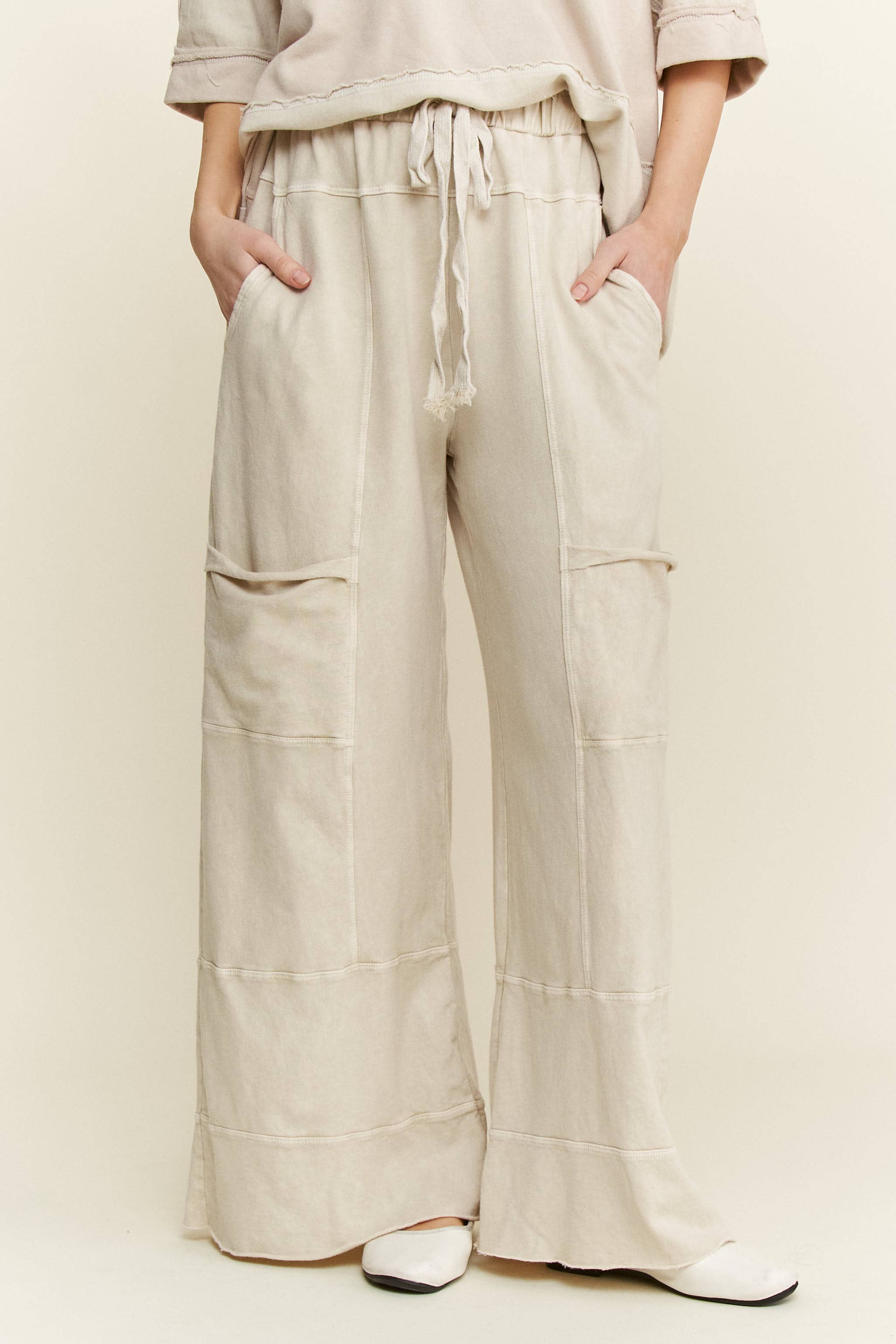 Remi Mineral Wash Wide Leg Cropped Pant