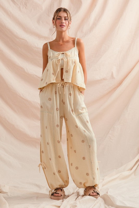 Boho Floral Crinkle Gauze Set